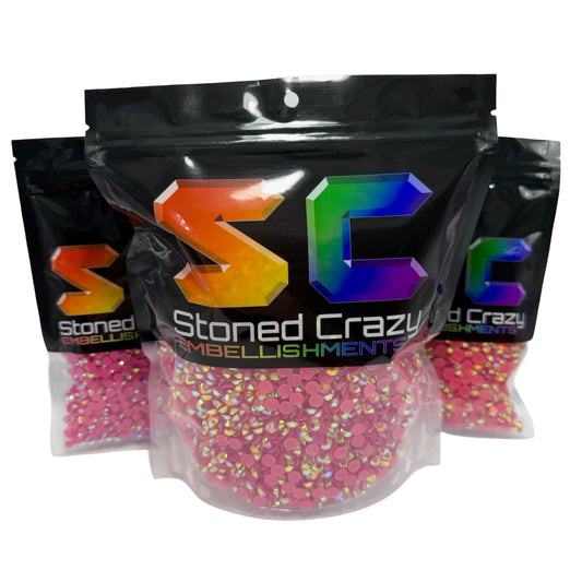 Dark Rose AB Resin Rhinestones