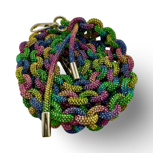Rainbow Rhinestone Bag Strap