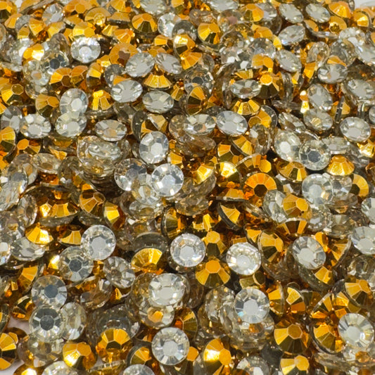 Mine Gold Resin Silver Back Rhinestones