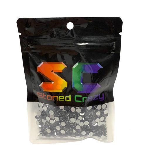 Jet Black Non-Hotfix Glass Rhinestones