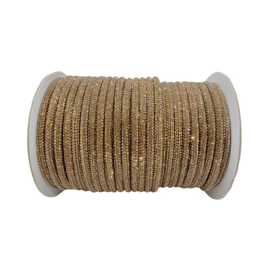 Golden Bronze Corded Rhinestone Rope