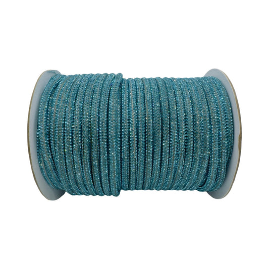 Aquamarine Corded Rhinestone Rope