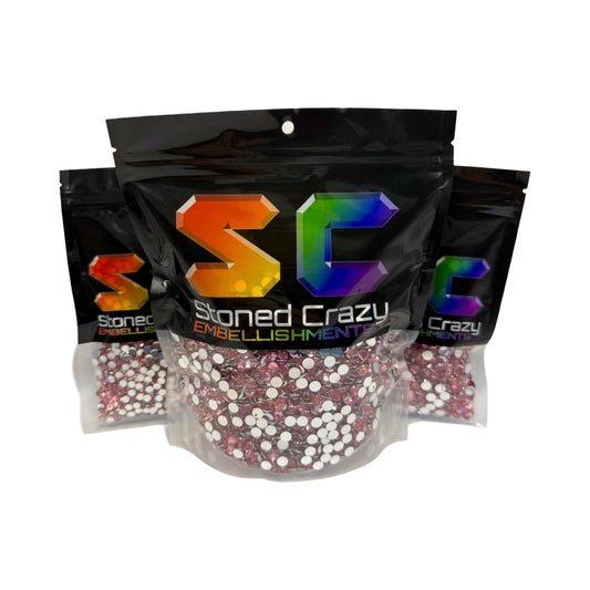 Light Pink Resin Silver Back Rhinestones