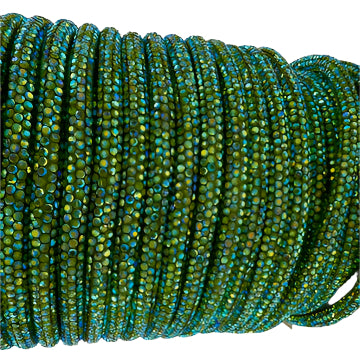 Light Peridot AB Corded Rhinestone Rope