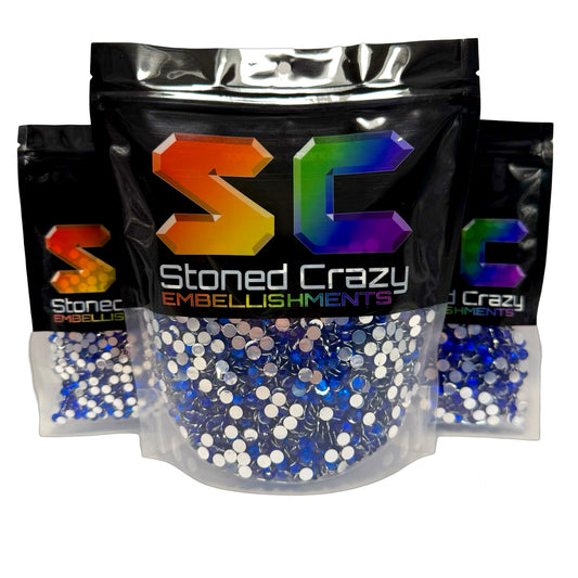 Sapphire Resin Silver Back Rhinestones