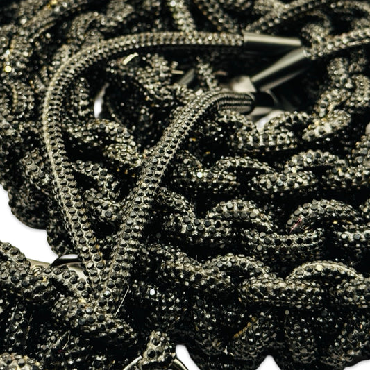 Jet Black Rhinestone Bag Strap