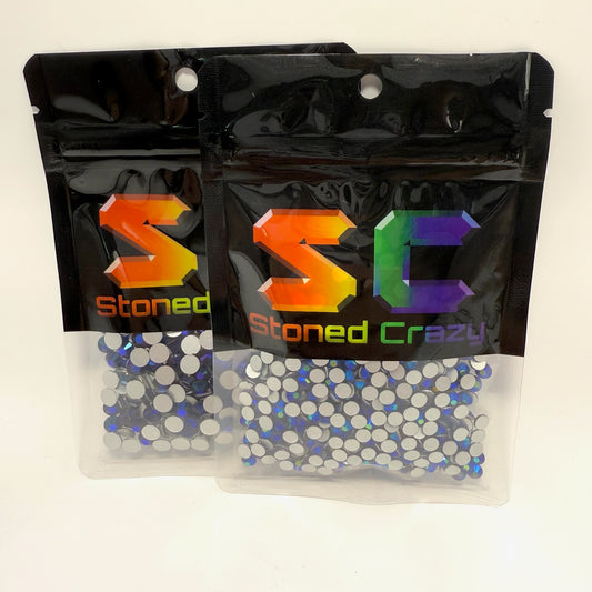 Jet Black AB Non-Hotfix Glass Rhinestones