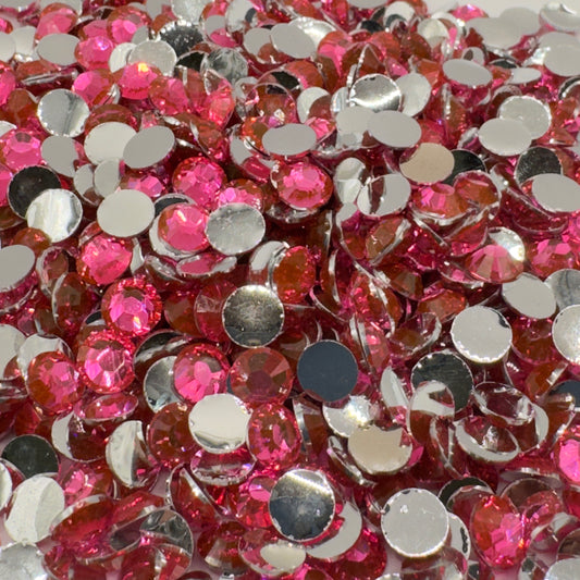 Light Rose Resin Silver Back Rhinestones