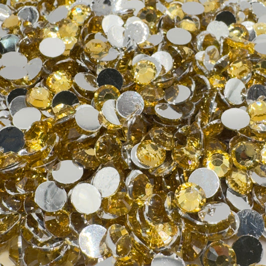 Light Topaz Resin Silver Back Rhinestones