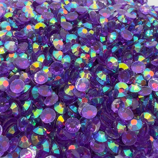 Dark Amethyst AB Transparent Resin Rhinestones