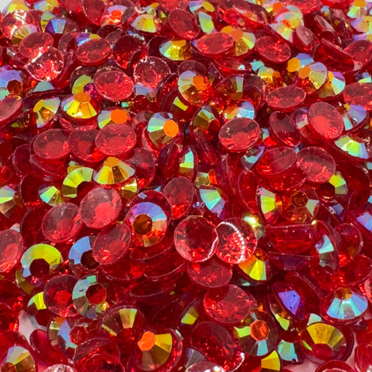 Light Siam AB Transparent Resin Rhinestones