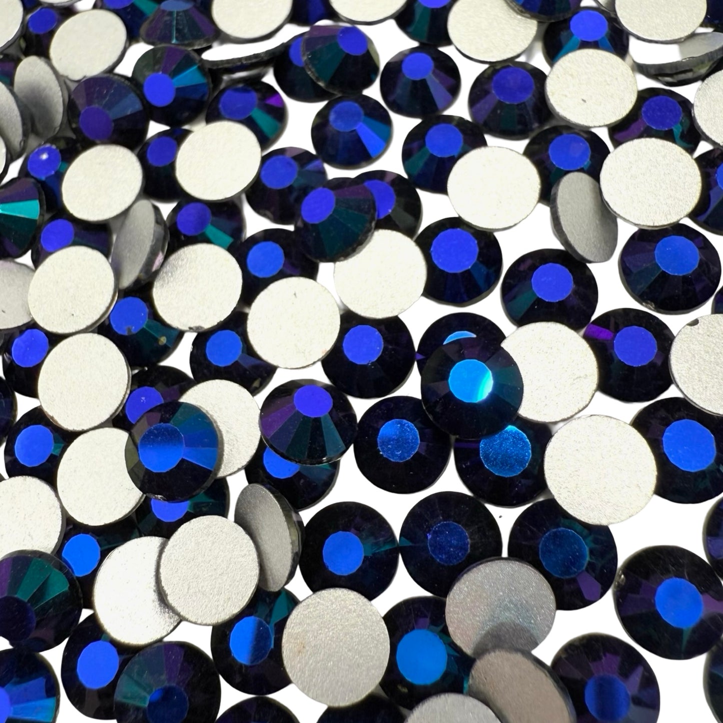 Jet Black AB Non-Hotfix Glass Rhinestones