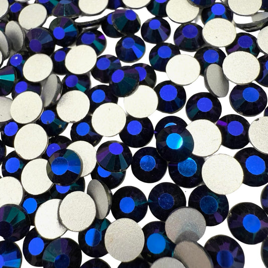 Jet Black AB Non-Hotfix Glass Rhinestones