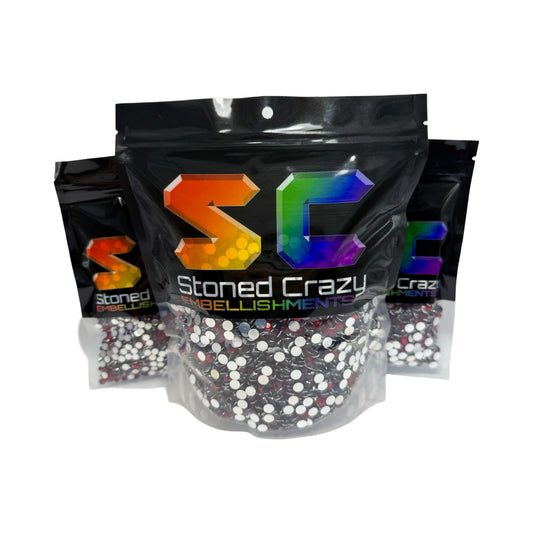 Dark Siam Resin Silver Back Rhinestones